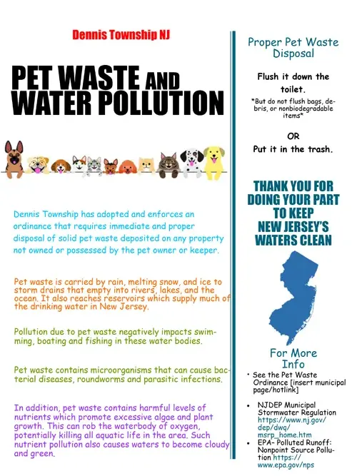 Pet Waste and Water Pollution brochure